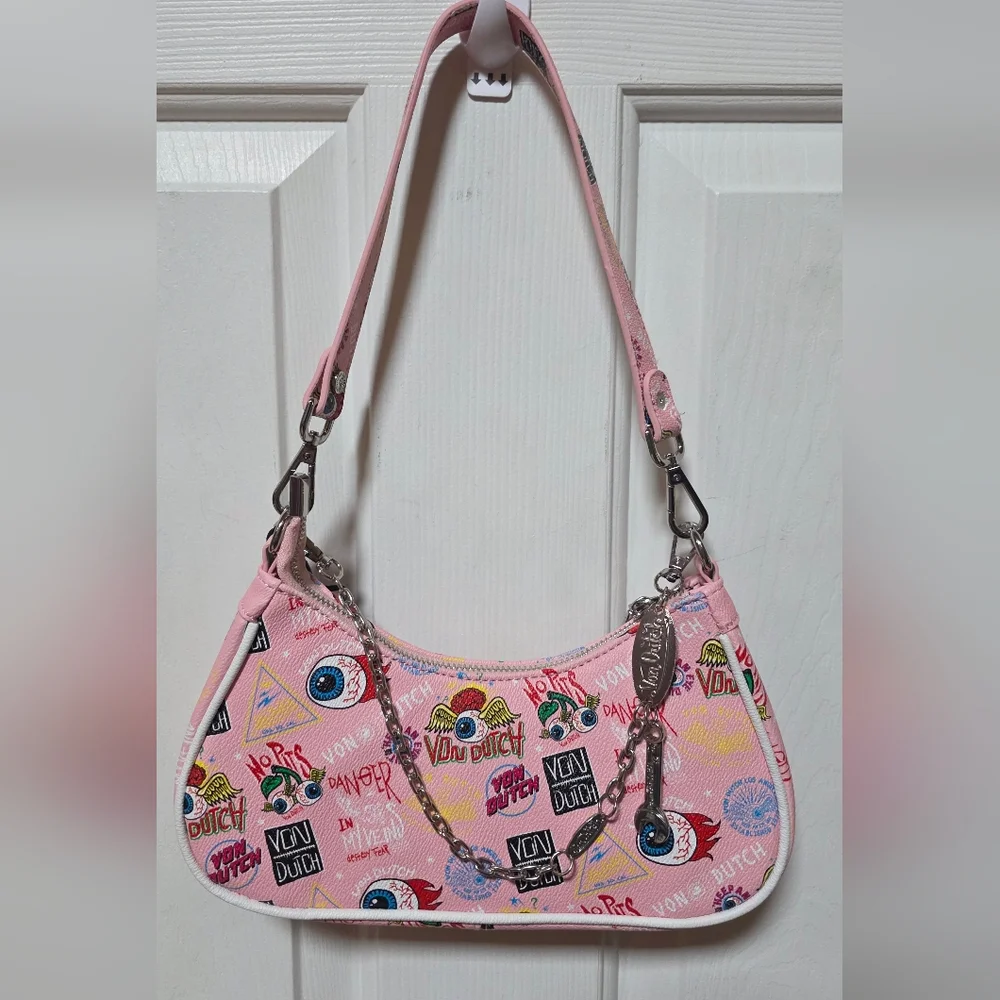 Von Dutch Pink Graphic Women's Bag - Picture 2 of 4